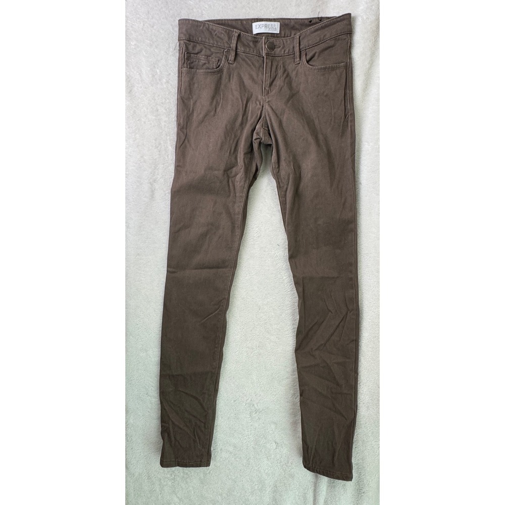 Express Skinny Jeans Size 0 Brown Taupe Low Rise Stretch Denim Pants